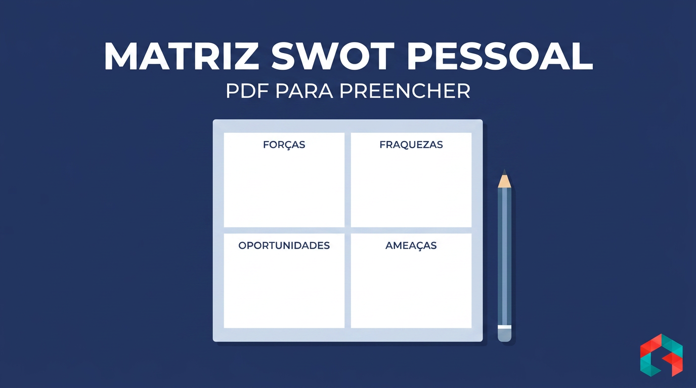 Matriz SWOT pessoal em branco em PDF para preencher, com o campo de objetivo antes da matriz
